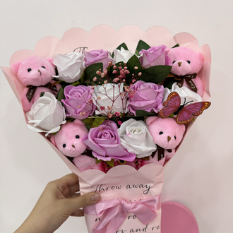 PEMBE ÜÇLÜ SET ( 1 METRE AYICIK )