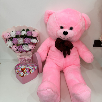 PEMBE ÜÇLÜ SET ( 1 METRE AYICIK )