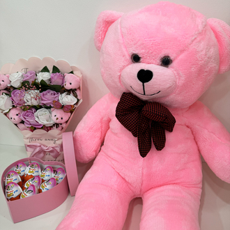 PEMBE ÜÇLÜ SET ( 1 METRE AYICIK )