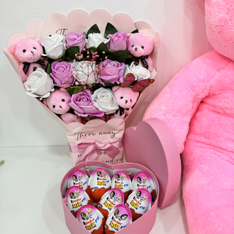 PEMBE ÜÇLÜ SET ( 1 METRE AYICIK )