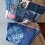 Patchwork denim cluthc