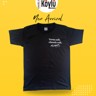 YAZI BASKILI SİYAH T-SHIRT
