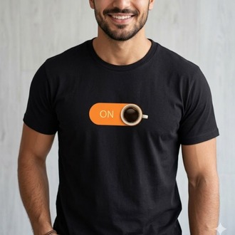 BASKILI SİYAH T-SHIRT