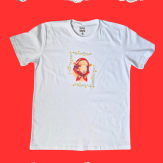 BASKILI BEYAZ T-SHIRT