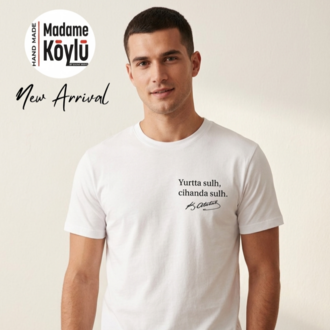 YAZI BASKILI BEYAZ T-SHIRT