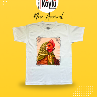 BASKILI BEYAZ T-SHIRT