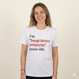YAZI BASKILI BEYAZ T-SHIRT