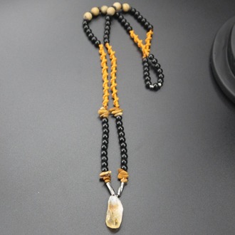 Sitrin Doğaltaş Örme Özel Tasarım Handmade Aksesuar Unisex Kolye