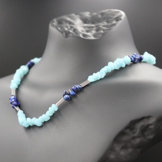 Lapis Lazuli & Aquamarine for Strength and Serenity – Handmade