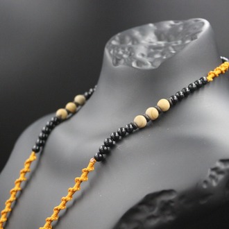 Sitrin Doğaltaş Örme Özel Tasarım Handmade Aksesuar Unisex Kolye