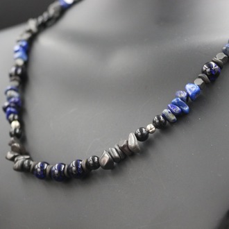 Lapis Lazuli ve Hematit Kolye – El Yapımı, Orijinal Tasarım
