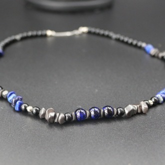 Lapis Lazuli ve Hematit Kolye – El Yapımı, Orijinal Tasarım