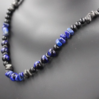 Hematit ve Lapis Lazuli Kolye - El Yapımı, Orijinal Tasarım