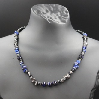 Lapis Lazuli ve Hematit Kolye – El Yapımı, Orijinal Tasarım
