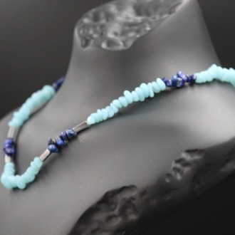 Lapis Lazuli & Aquamarine for Strength and Serenity – Handmade