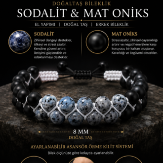 Erkek sodalit  Doğaltaş El Yapımı Ejder Sırtı Örgü Tasarım  Bohem Premium 