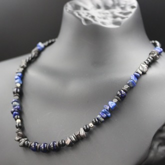 Lapis Lazuli ve Hematit Kolye – El Yapımı, Orijinal Tasarım