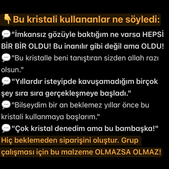 TEZAHÜR KRİSTALİ • Hızlı sonuç içerir
