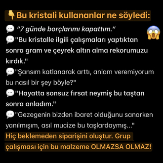 GANİMET KRİSTALİ • Hızlı sonuç içerir