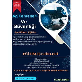 Ağ Temelleri ve Güvenliği Eğitimi | 4-6 Haftalık Program + E-Devlet Onaylı Sertifika