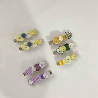 Button hair clips