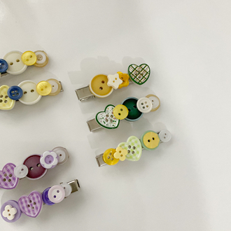 Button hair clips