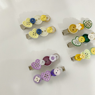 Button hair clips