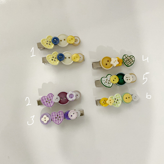 Button hair clips