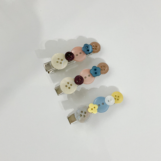 Button hair clips