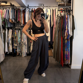 Ithal Keten Oversize Pantolon