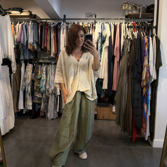 Ithal Keten Oversize Pantolon