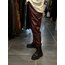 Bordo Mom Deri Pantolon