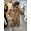 Leopar İçi Peluş Çift Fermuarlı