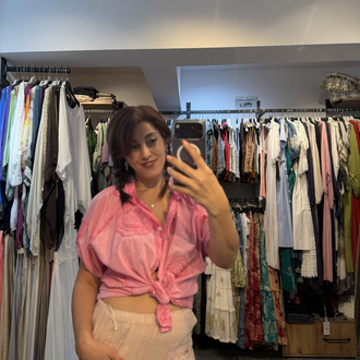 Pembe Pamuklu Gomlek 