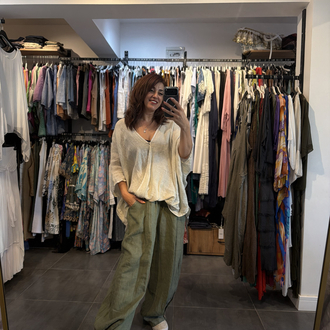 Ithal Keten Oversize Pantolon