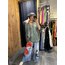 Tek Düğmeli Oversize Keten Bluz