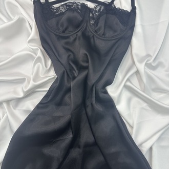 BALENLİ SATEN JARTİYER & MİNİ DRESS SET