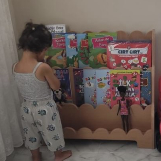 3 bölmeli montessori yer kitaplığı