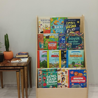 4 bölmeli montessori kitaplık