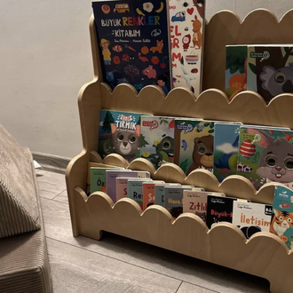 3 bölmeli montessori yer kitaplığı