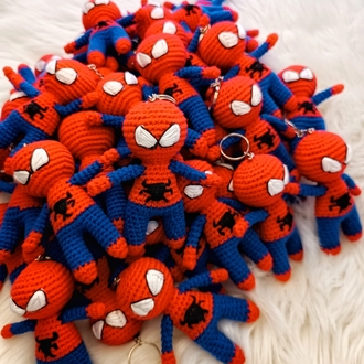 Amigurumi Örgü Örümcek Adam Spider (SPIDER-MAN) Anahtarlık/Çanta Süsü