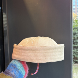 Beige Wool Sailor Hat