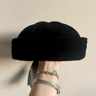 Black Velvet Sailor Hat