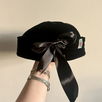 Black Velvet Sailor Hat