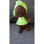 Amigurumi Rl Yapımı Kız Bebek Yeşil-Kahverengi