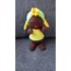 Amigurumi El Yapımı Kız Bebek Kahverengi-Sarı-Yeşil