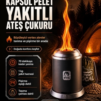 Kapsül Pelet Yakıtlı Ateş Çukuru ve Pişirici (Peletli)