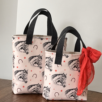 At desenli tote bag 