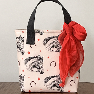At desenli tote bag 