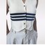 Krem Triko Crop Yelek